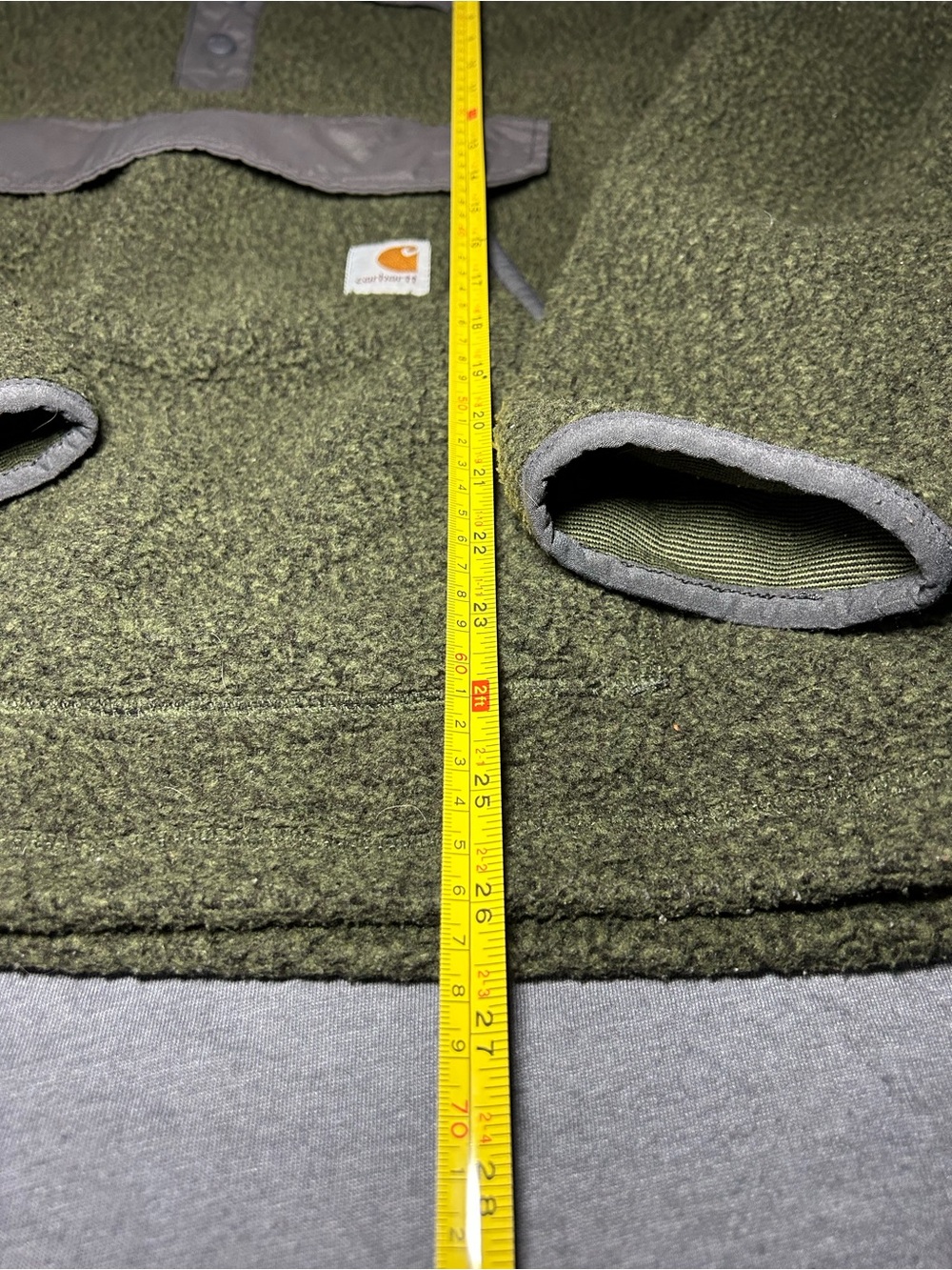 Carhartt Olive Green Sherpa Pullover with Snap Placket - Picture 5 of 7